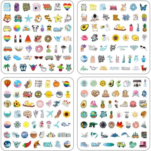 200 PCS Water Bottle Stickers for Kids Teens, Cute Vinyl Laptop Sticker - Picture 2 of 6